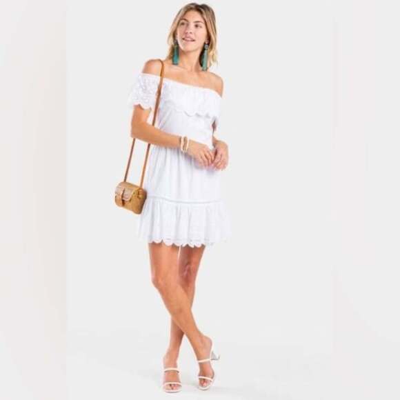 Blue Rain Francesca White Laney Off The Shoulder Dress size M - Picture 1 of 9